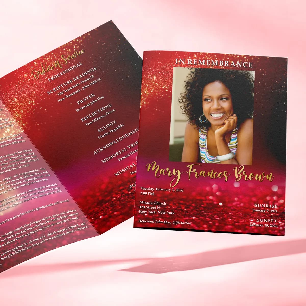 Bi-Fold Funeral Programs