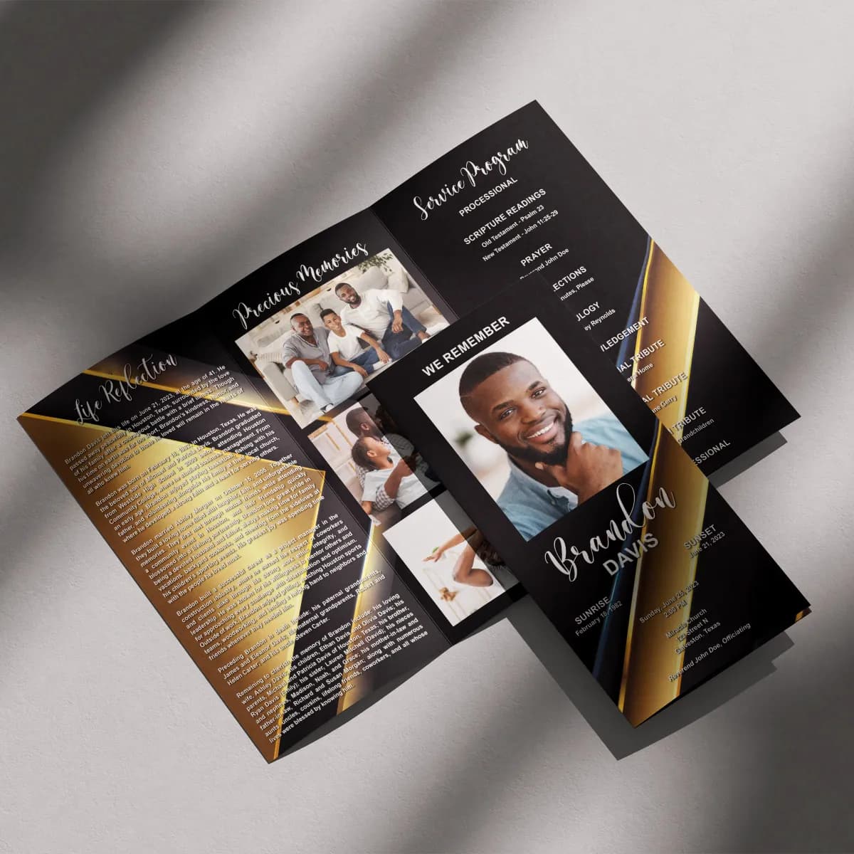 Tri-Fold Funeral Programs